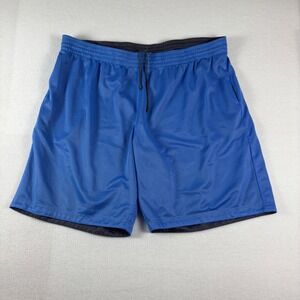 Simply For Sports Mens XXL Blue Mesh Athletic Basketball Gym Shorts Drawstring